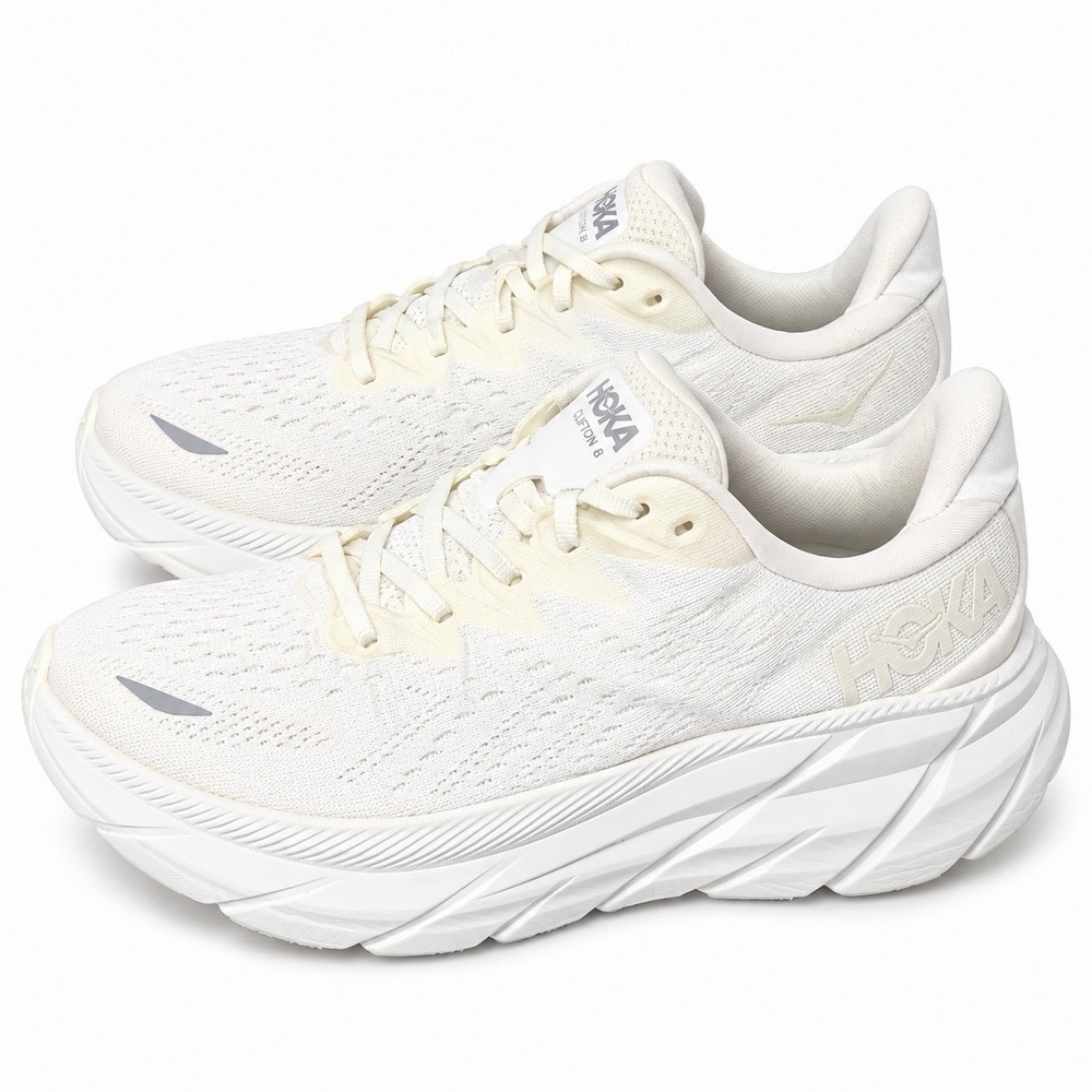 Hoka Clifton 8 White/White 1119393-WWH Women's Size 7.5 B Running Shoes